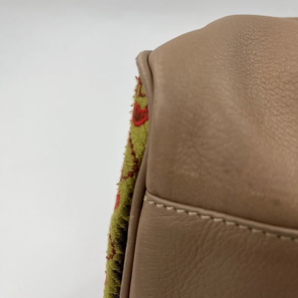 Isabella Fiore Embroidered Tan Leather Boho Hobo Shoulder Strap Purse - Picture 6 of 16